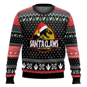 T Rex Santa Claws Ugly Christmas Sweater