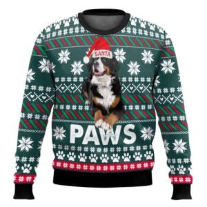Bernese Mountain Dog Santa Printed Christmas Ugly Sweater