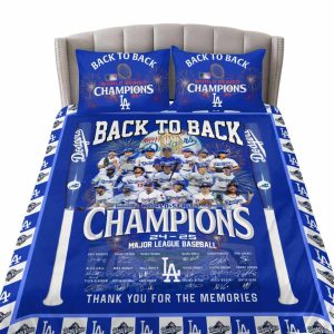 Dodgers Back To Back World Series 2025 Champions Bedding Set
