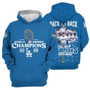 Dodgers Back To Back World Series Champions 2025 Signature Hoodie