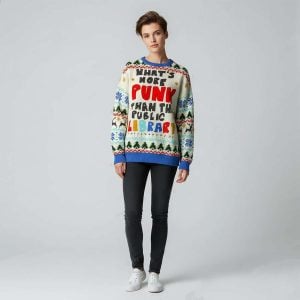 What’s More Punk Than The Public Library Ugly Christmas Sweater