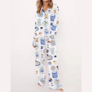 Italian Coffee Silky Satin Pajama Set1