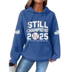 Dodgers Still Champions 2025 Print Casual Waffle Hoodie