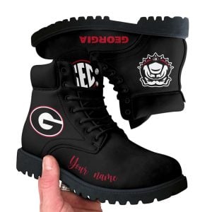 Personalized Bulldogs Football Leather Boots
