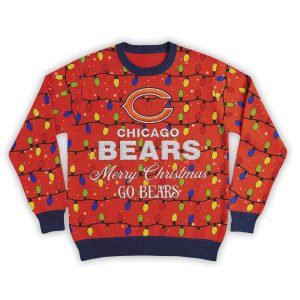 2025 Merry Christmas Go Bears Football Ugly Sweater 1 Merry Christmas Go Bears Football Ugly Sweater