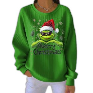 Grnch Merry Christmas Pit Striped Sweatshirt 2 Grnch Merry Christmas Pit Striped Sweatshirt2