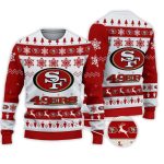 2025 49ers Football Reindeer Christmas Ugly Sweater