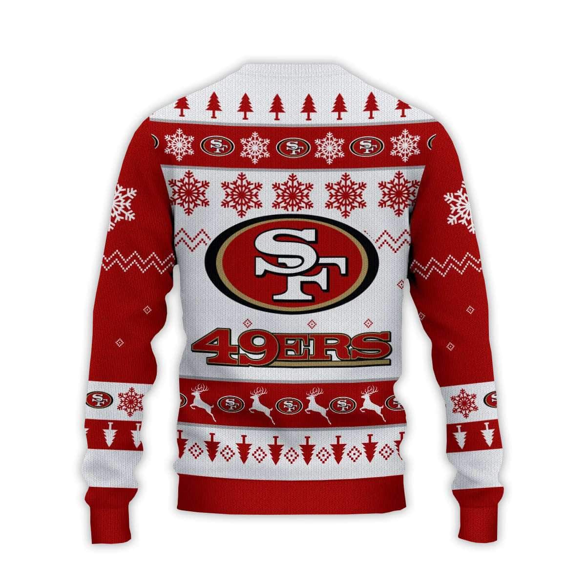 2025 49ers Football Reindeer Christmas Ugly Sweater 2025 49ers Football Reindeer Christmas Ugly Sweater