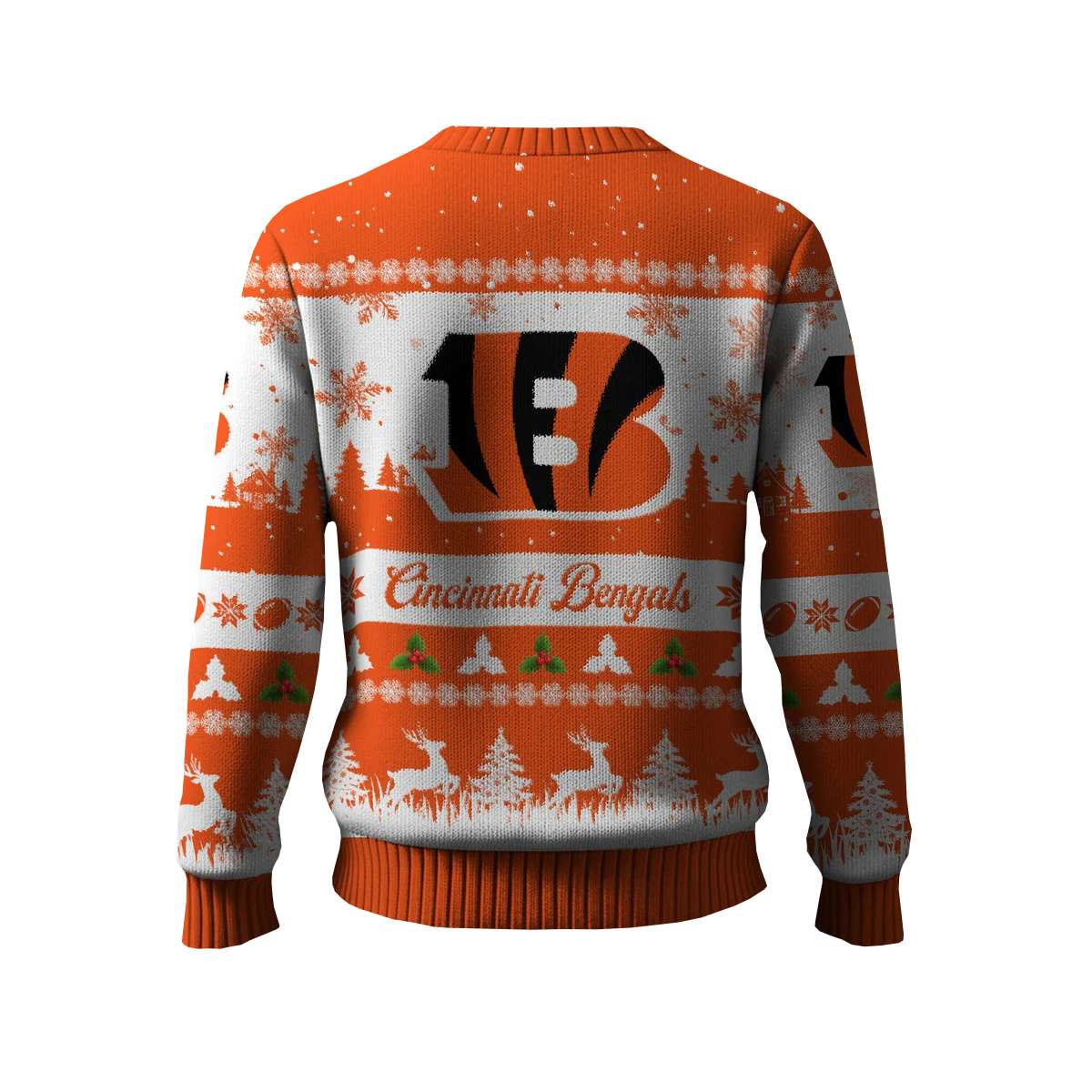 2025 Bengals Reindeer Christmas Tree Pattern Ugly Sweater 2025 Bengals Reindeer Christmas Tree Pattern Ugly Sweater
