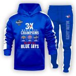 2025 Blue Jays 3x World Series Champions Hoodie Joggers
