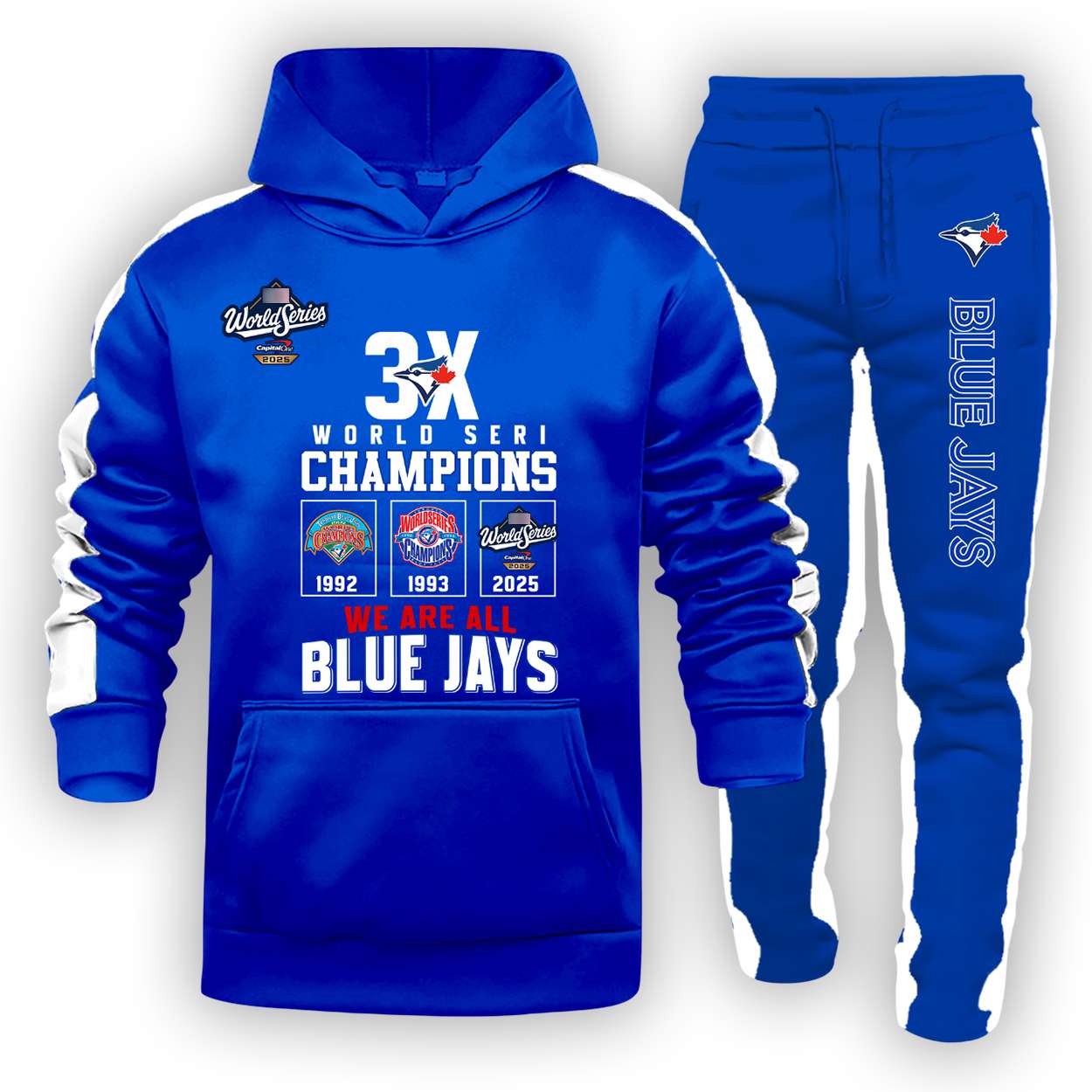 2025 Blue Jays 3x World Series Champions Hoodie Joggers 2025 Blue Jays 3x World Series Champions Hoodie Joggers