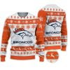 2025 Broncos Football Reindeer Christmas Ugly Sweater