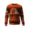 2025 Browns Reindeer Christmas Tree Pattern Ugly Sweater
