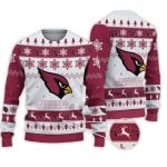 2025 Cardinals Football Reindeer Christmas Ugly Sweater