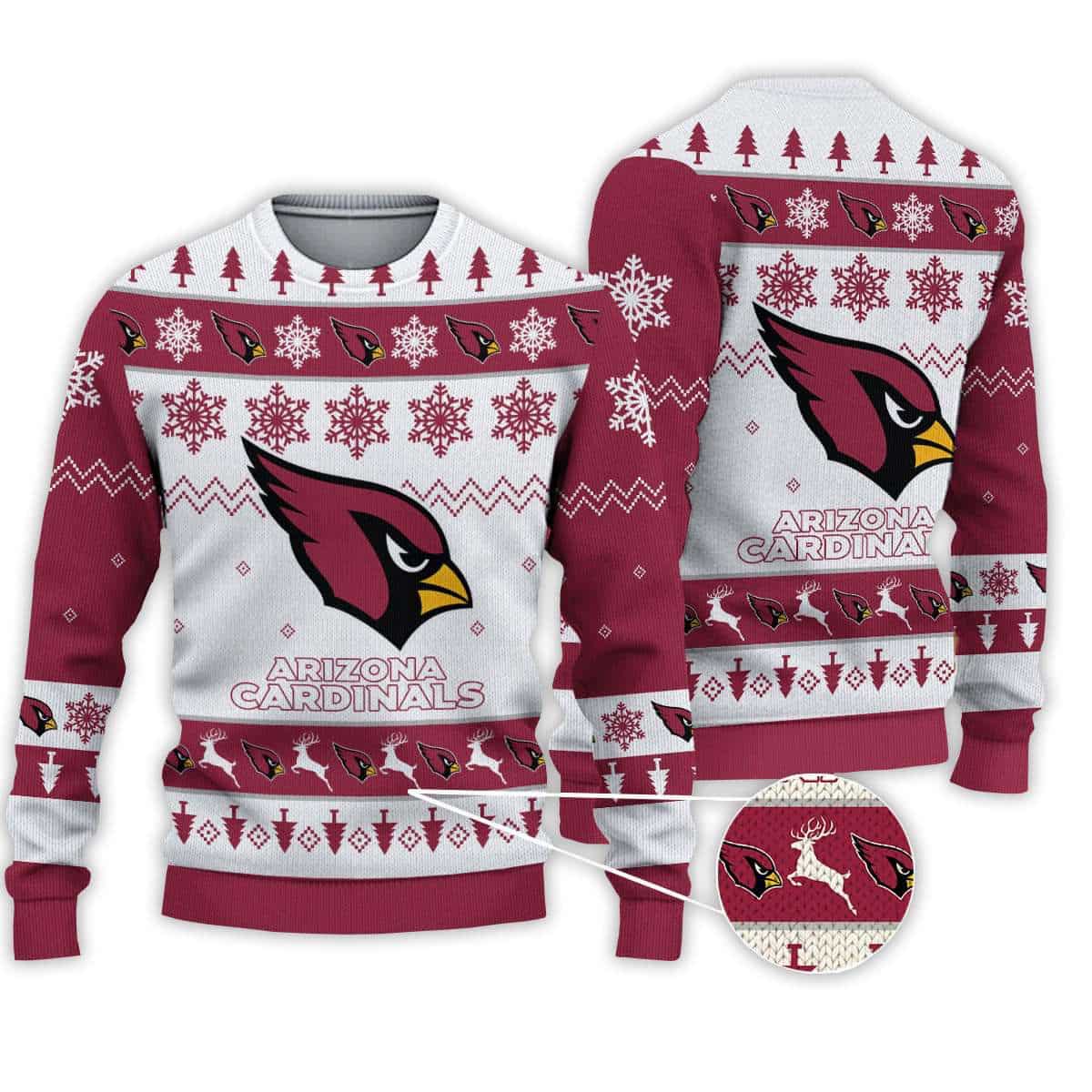 2025 Cardinals Football Reindeer Christmas Ugly Sweater 2025 Cardinals Football Reindeer Christmas Ugly Sweater