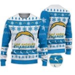 2025 Chargers Football Reindeer Christmas Ugly Sweater