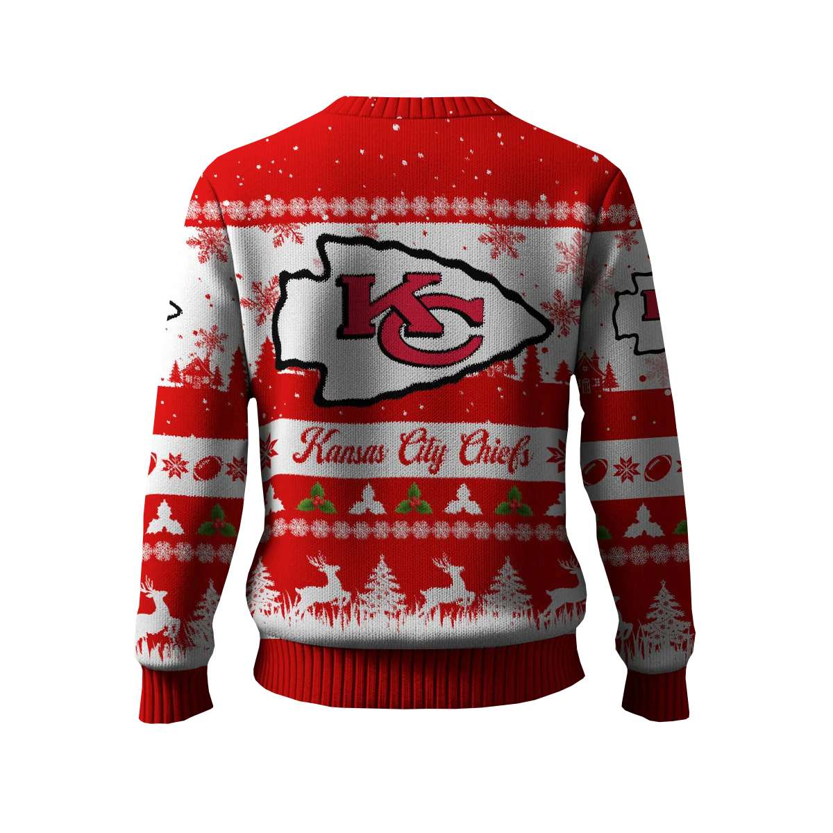 2025 Chiefs Reindeer Christmas Tree Pattern Ugly Sweater 2025 Chiefs Reindeer Christmas Tree Pattern Ugly Sweater