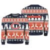 2025 Christmas Bears Reindeer Football Ugly Sweater