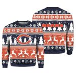 2025 Christmas Bears Reindeer Football Ugly Sweater