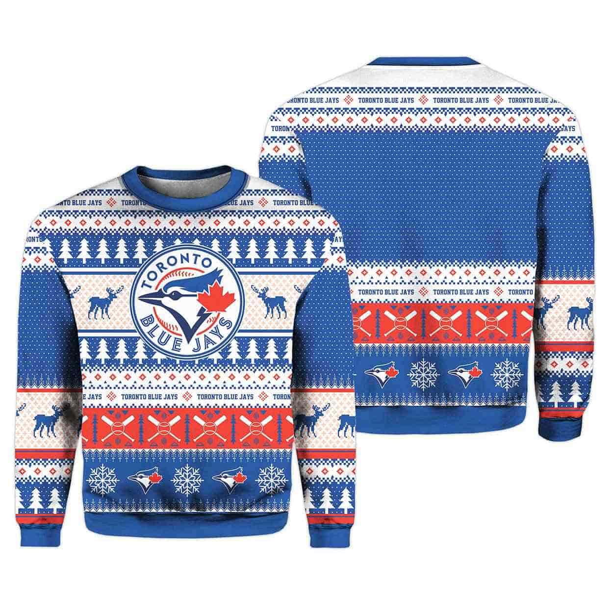 2025 Christmas Blue Jays Baseball Personalized Ugly Sweater 1 2025 Christmas Blue Jays Baseball Personalized Ugly Sweater
