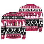 2025 Christmas Cardinals Reindeer Football Ugly Sweater