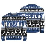 2025 Christmas Colts Reindeer Football Ugly Sweater