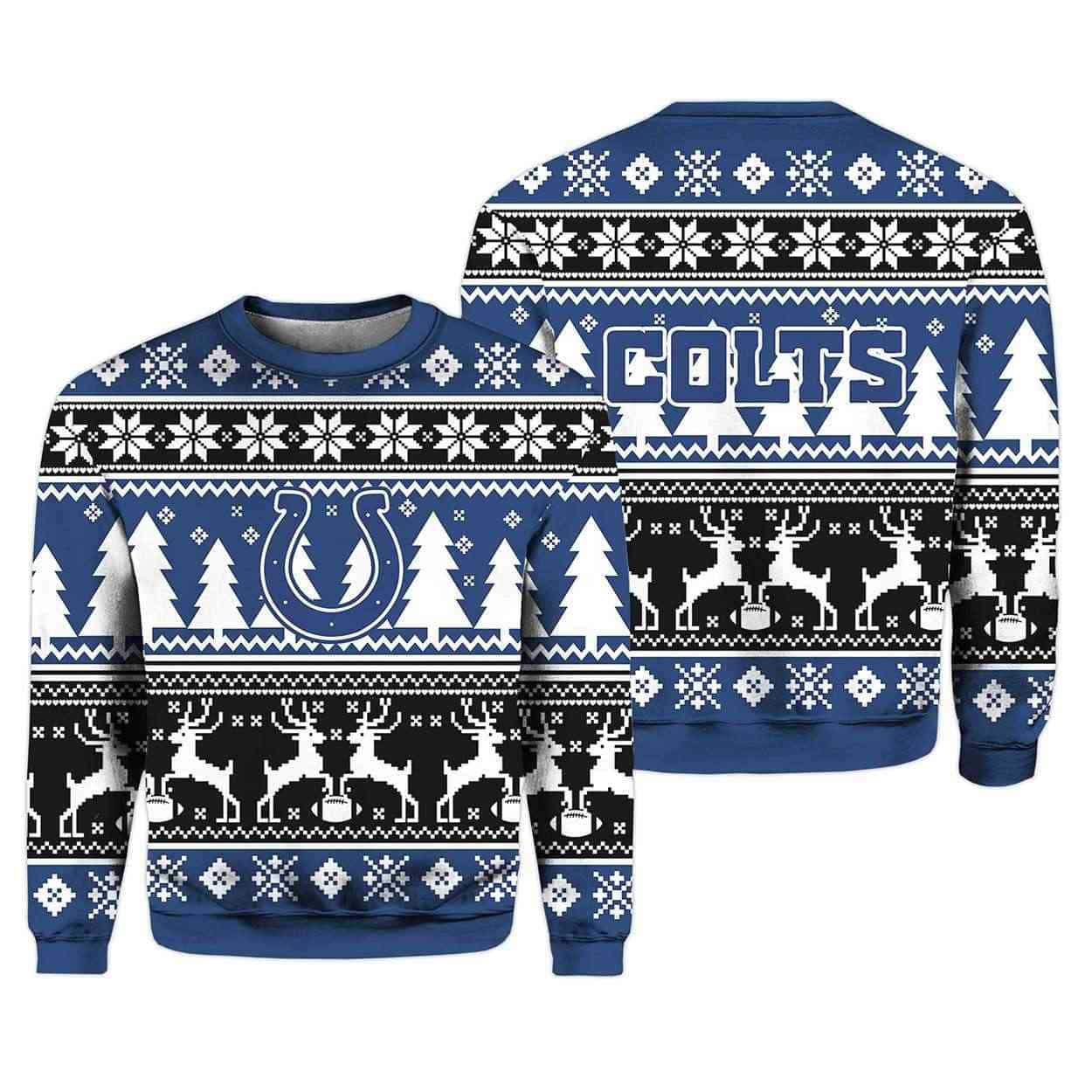 2025 Christmas Colts Reindeer Football Ugly Sweater 1 2025 Christmas Colts Reindeer Football Ugly Sweater