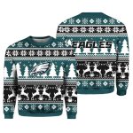 2025 Christmas Eagles Reindeer Football Ugly Sweater