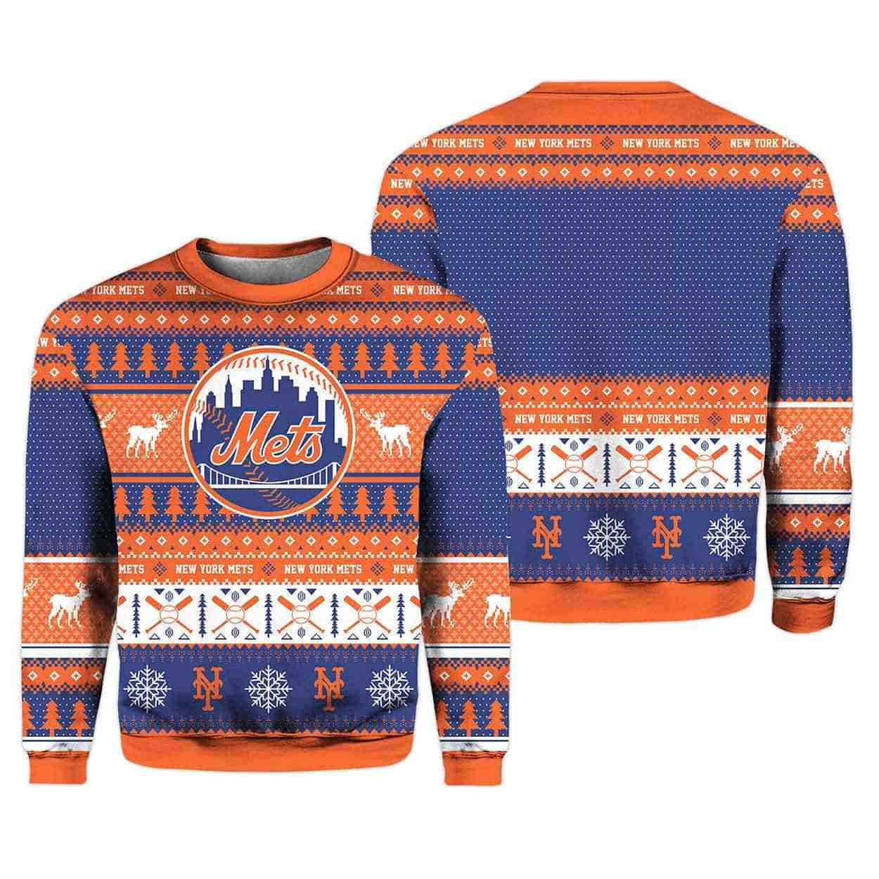 2025 Christmas Mets Baseball Personalized Ugly Sweater 1 2025 Christmas Mets Baseball Personalized Ugly Sweater