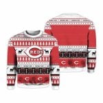 2025 Christmas Reds Baseball Personalized Ugly Sweater