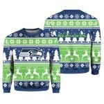 2025 Christmas Seahawks Reindeer Football Ugly Sweater