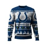 2025 Colts Reindeer Christmas Tree Pattern Ugly Sweater