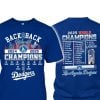 2025 Dodgers Back 2 Back World Champions 2 Sided Shirt