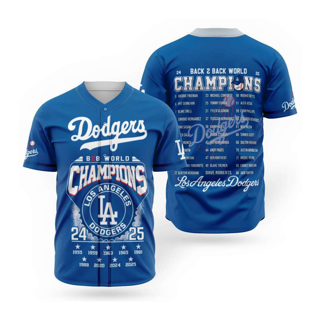 2025 Dodgers Back 2 Back World Series Champions Jersey 2025 Dodgers Back 2 Back World Series Champions Jersey