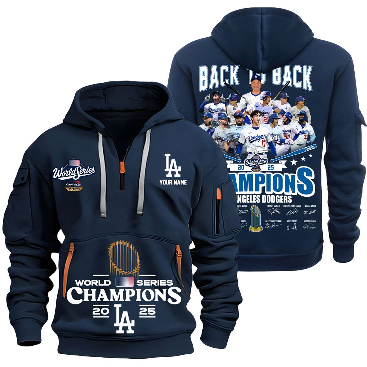 2025 Dodgers World Series Champions Quarter Zip Hoodie 2025 Dodgers World Series Champions Quarter Zip Hoodie