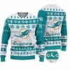 2025 Dolphins Football Reindeer Christmas Ugly Sweater