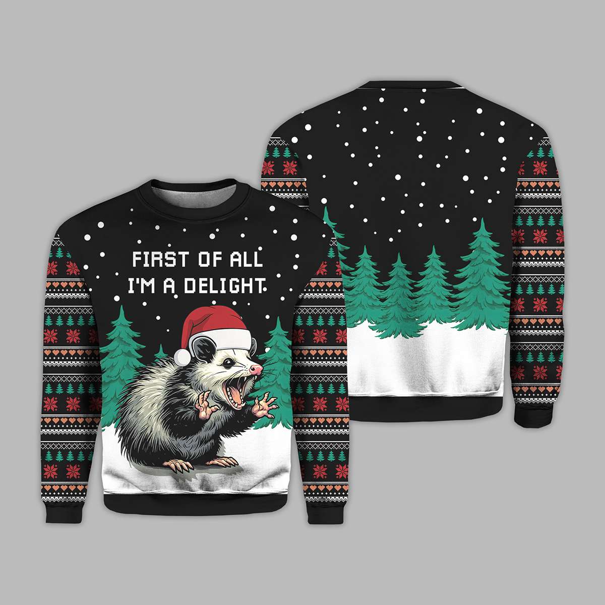 2025 I Am A Delight Opossum Ugly Christmas Sweater 2025 I Am A Delight Opossum Ugly Christmas Sweater