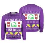 2025 Jingle Bells Taco Shells Fire Ugly Christmas Sweater