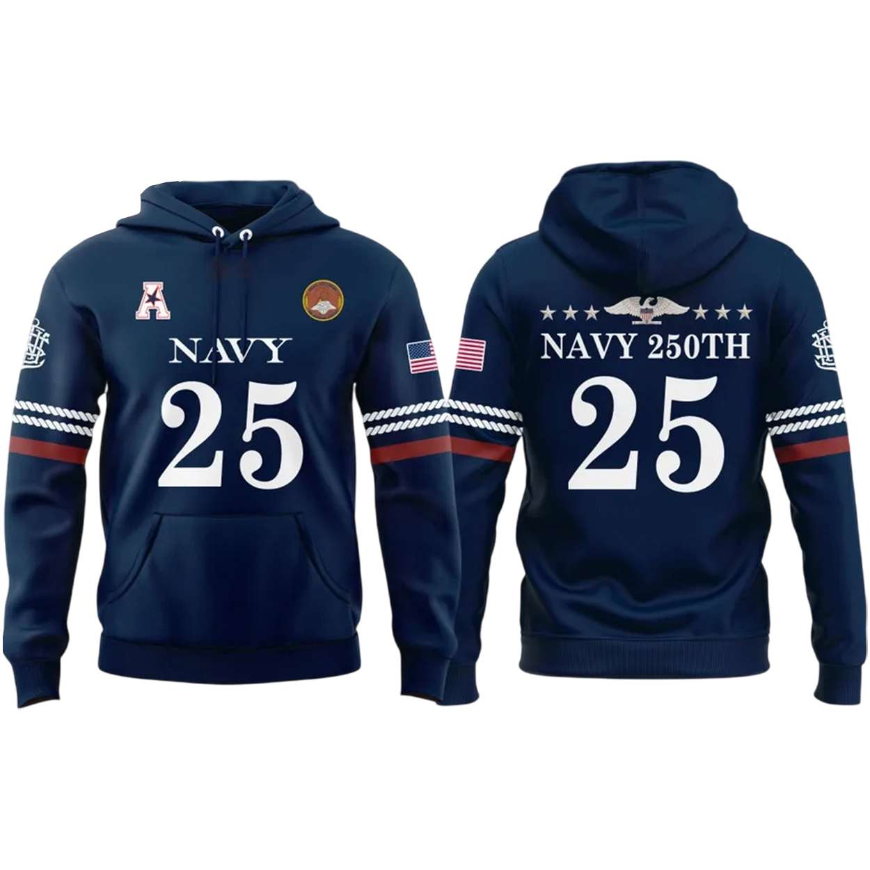 2025 Navy Football Uniform 250 Years Hoodie 2025 Navy Football Uniform 250 Years Hoodie