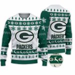2025 Packers Football Reindeer Christmas Ugly Sweater