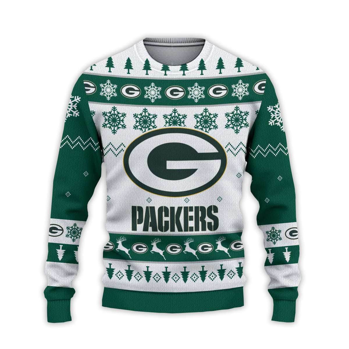 2025 Packers Football Reindeer Christmas Ugly Sweater 2025 Packers Football Reindeer Christmas Ugly Sweater
