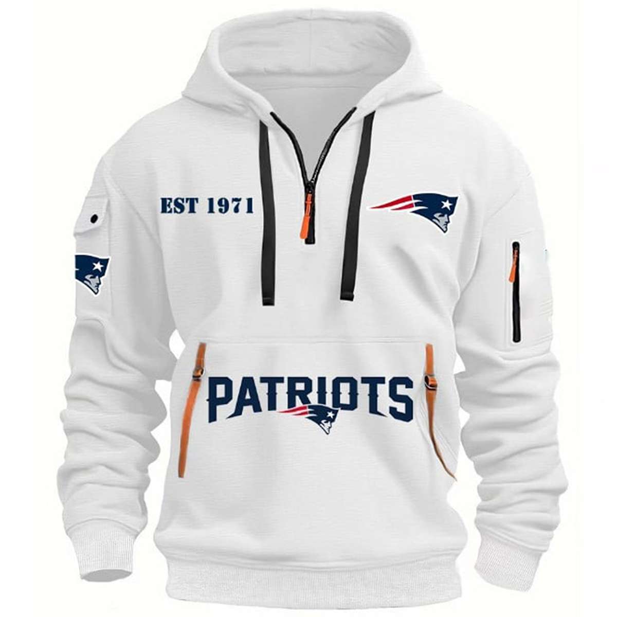 2025 Patriots EST 1971 Hoodie Half Zipper 2025 Patriots EST 1971 Hoodie Half Zipper