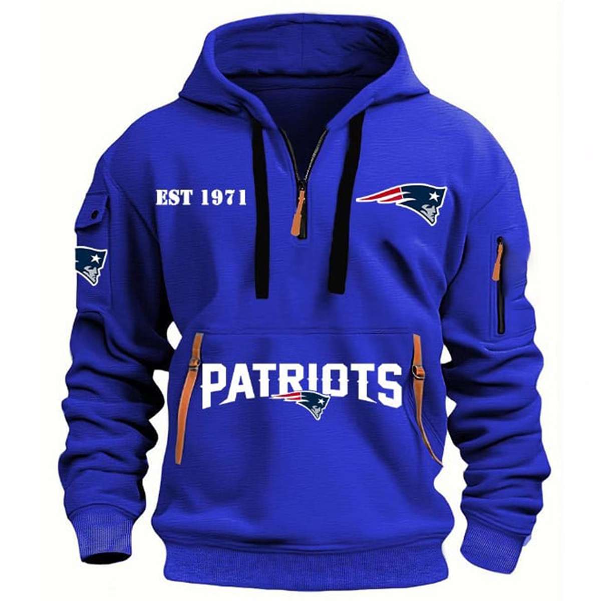 2025 Patriots EST 1971 Hoodie Half Zipper 2025 Patriots EST 1971 Hoodie Half Zipper
