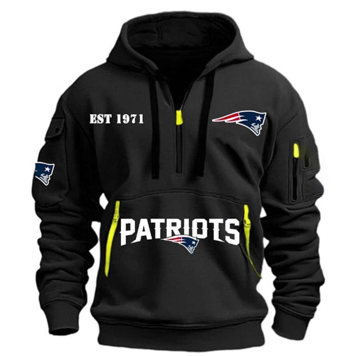 2025 Patriots EST 1971 Hoodie Half Zipper 2025 Patriots EST 1971 Hoodie Half Zipper
