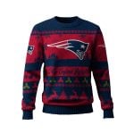 2025 Patriots Reindeer Christmas Tree Pattern Ugly Sweater