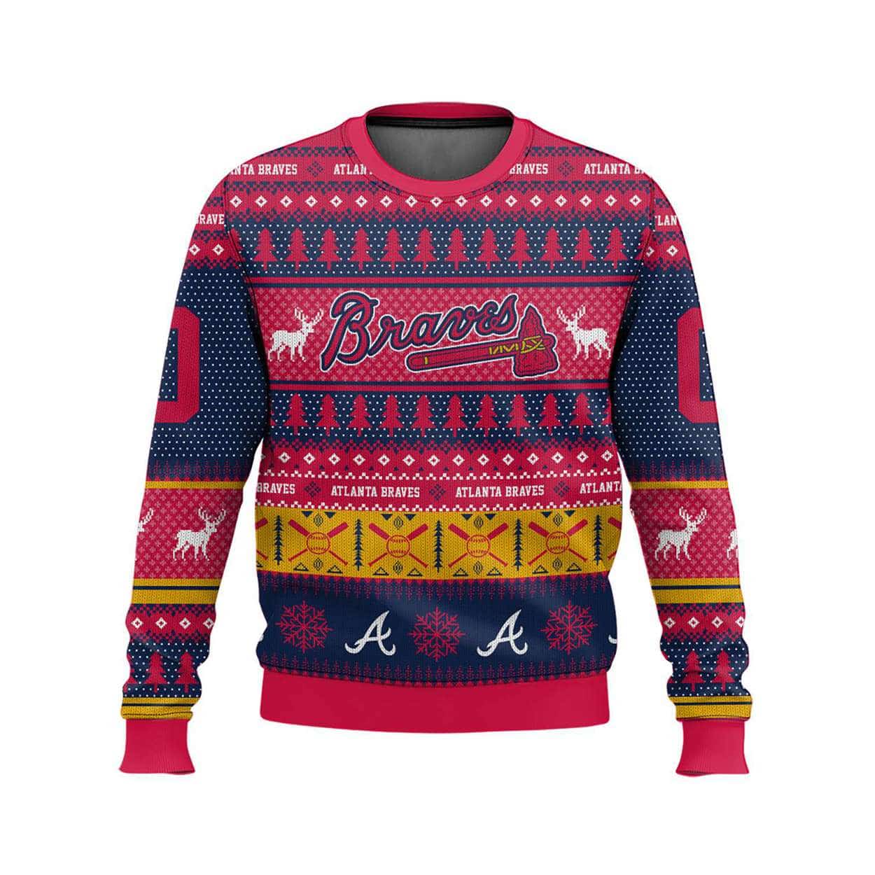2025 Personalized Braves Ugly Christmas Sweater 2025 Personalized Braves Ugly Christmas Sweater