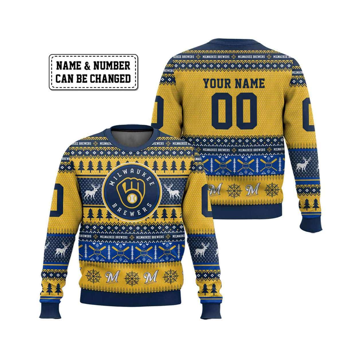 2025 Personalized Brewers Ugly Christmas Sweater 2025 Personalized Brewers Ugly Christmas Sweater