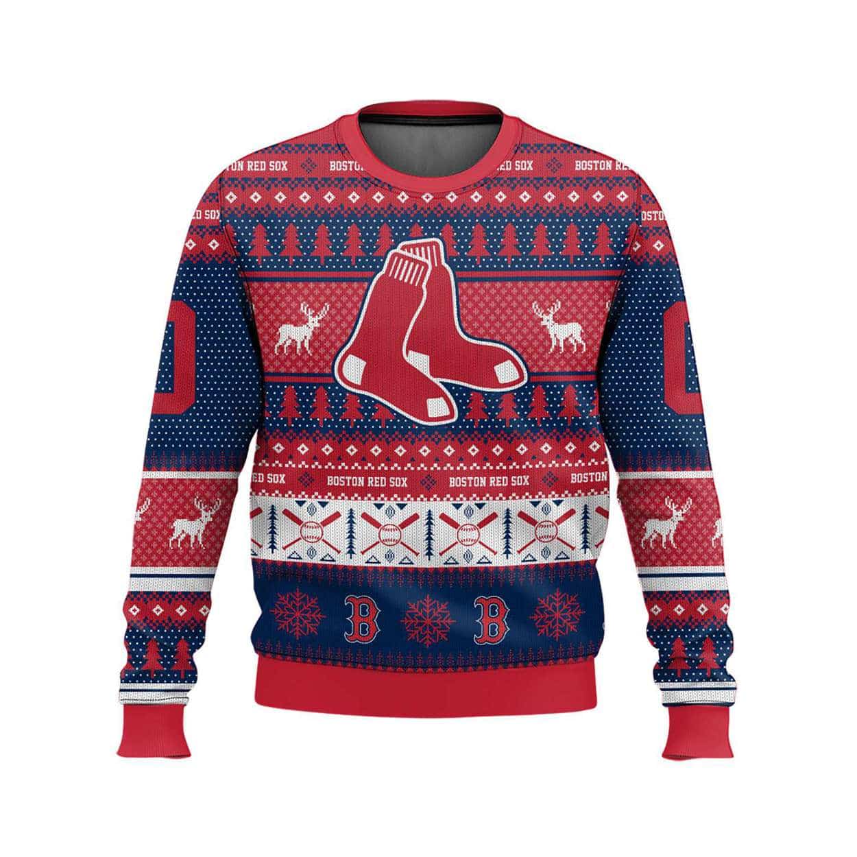 2025 Personalized Red Sox Ugly Christmas Sweater 2025 Personalized Red Sox Ugly Christmas Sweater
