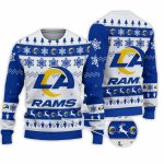 2025 Rams Football Reindeer Christmas Ugly Sweater