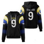 2025 Rams Matthew Stafford 9 Rivalries Midnight Mode Waffle Hoodie